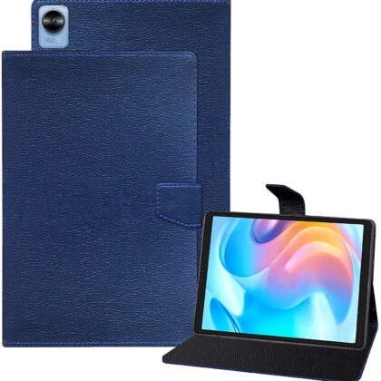 TGK Executive Adjustable Stand Leather Flip Case Cover for Realme Pad Mini 3 / Realme Pad Mini 4 8.68 inch Tablet (Dark Blue)