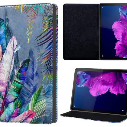 TGK Printed Classic Design Leather Stand Flip Case Cover for Lenovo Tab P11/P11 Plus 11 inch TB-J606F/J606X (Colorful Feathers)