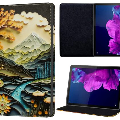 TGK Printed Classic Design Leather Stand Flip Case Cover for Lenovo Tab P11/P11 Plus 11 inch TB-J606F/J606X (Scenery Drawing)