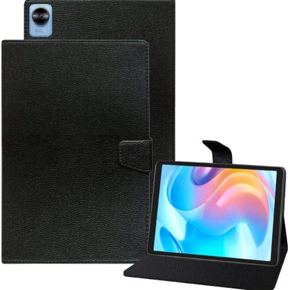 TGK Executive Adjustable Stand Leather Flip Case Cover for Realme Pad Mini 3 / Realme Pad Mini 4 8.68 inch Tablet (Black)
