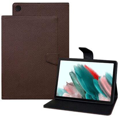 TGK Texture Leather Case with Viewing Stand Flip Cover for Samsung Galaxy Tab A8 10.5 Inch 2022 (SM-X200/SM-X205/SM-X207) (Dark Brown)