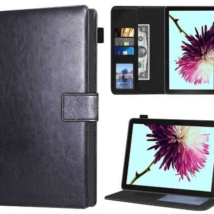 TGK Multi Protective Wallet Leather Flip Stand Case Cover for Lenovo Tab 4 10 Cover / Tab 4 10 Plus, Black