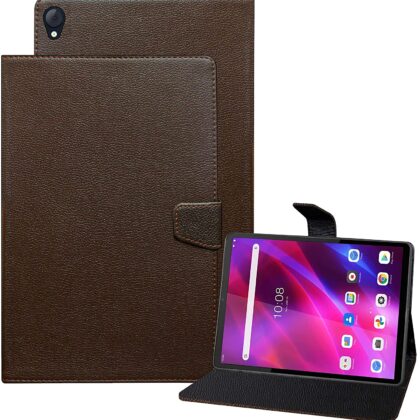 TGK Executive Adjustable Stand Leather Flip Case Cover for Lenovo Tab K10 FHD 10.3 inch (Dark Brown)