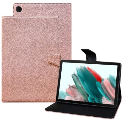 TGK Texture Leather Case with Viewing Stand Flip Cover for Samsung Galaxy Tab A8 10.5 Inch 2022 (SM-X200/SM-X205/SM-X207) (Rose Gold)