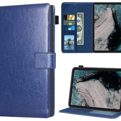 TGK Multi Protective Wallet Leather Flip Stand Case Cover for Nokia Tab T20 10.36 inch Tablet, Blue