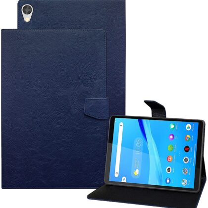 TGK Plain Design Leather Flip Stand Case Cover for Lenovo Tab M8 FHD Cover 8 inch (2nd Gen) TB-8705F, TB-8705N, TB-8705X (Blue)