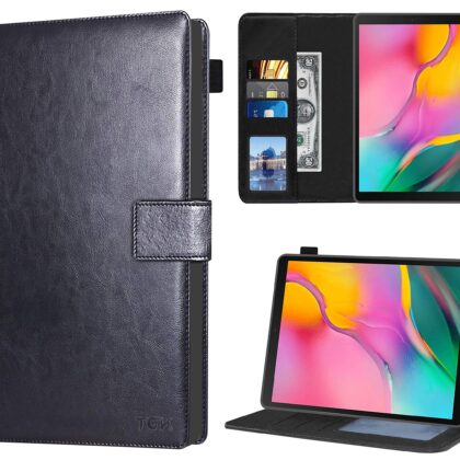 TGK Multi Protective Wallet Leather Flip Stand Case Cover for Samsung Galaxy Tab A 10.1″ T510/T515, Black
