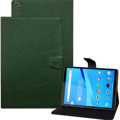 TGK Plain Design Leather Flip Stand Case Cover for Lenovo Tab M8 HD Cover 2nd Gen / Tab M8 HD 3rd Gen 8 inch [Model TB-8505X / TB-8505F / TB-8506X] (Green)
