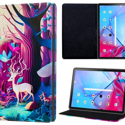 TGK Printed Classic Design Leather Stand Flip Case Cover for Lenovo Tab P11 5G FHD 11 inch (27.94 cm) Tablet (Forest & Deer)