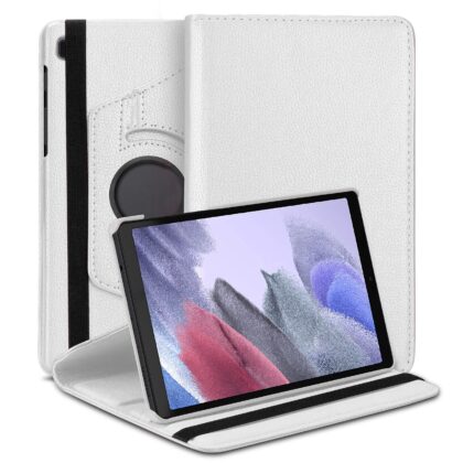 TGK 360 Degree Rotating Leather Stand Case Cover for Samsung Galaxy Tab A7 Lite Cover 8.7 Inch SM-T220/T225 (White)