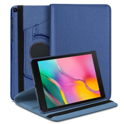 TGK 360 Degree Rotating Leather Stand Case Cover for Samsung Galaxy Tab A 8.0 inch (2019) SM-T290, SM-T295 – Dark Blue