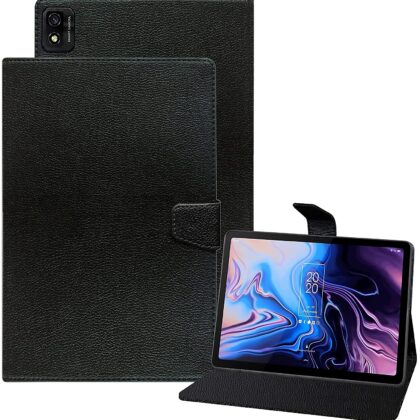 TGK Executive Adjustable Stand Leather Flip Case Cover for TCL 10 TAB Max 10.36 inches Tablet [Black]
