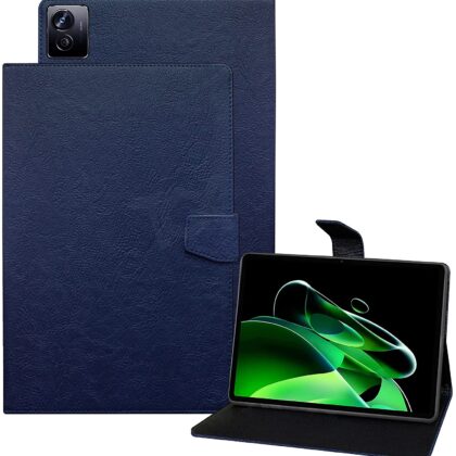 TGK Plain Design with Viewing Stand Protective Leather Flip Case Cover for Realme Pad X 11 inch Tablet with Precise Cutouts (Blue)