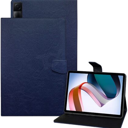 TGK Plain Design Leather Protective Cover with Viewing Stand Back Flip Stand Case Cover for Redmi Pad 10.61 inch Tablet with Precise Cutouts (Blue)