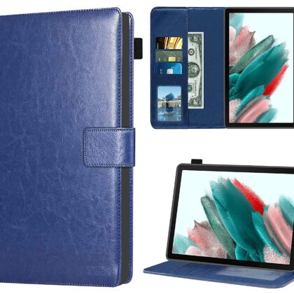 TGK Multi Protective Wallet Leather Flip Stand Case Cover for Samsung Galaxy Tab A8 10.5 inch [SM-X200/ SM-X205/ SM-X207] Blue