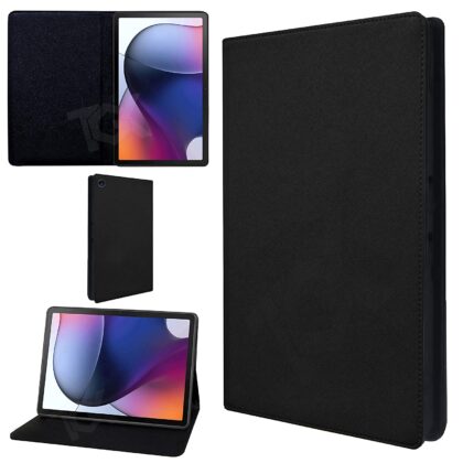 TGK Classy Design Leather TPU Back Flip Stand Case Cover For Motorola Moto Tab G62 10.6 inch Tablet | Motorola Tab G62 with Precise Cutouts (Black)