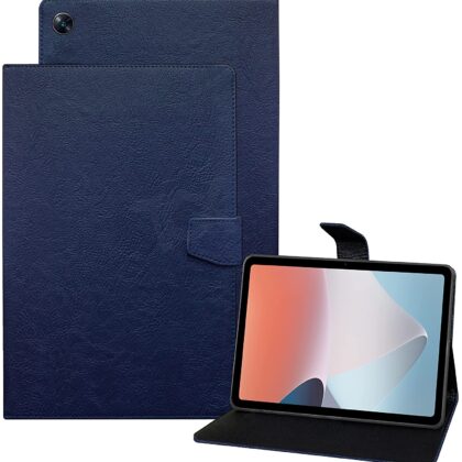 TGK Plain Design with Viewing Stand Protective Leather Flip Case Cover for Oppo Pad Air 10.36 inch Tab with Precise Cutouts (Blue)