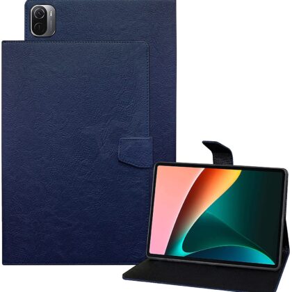 TGK Plain Design Leather Flip Stand Case Cover for Xiaomi Mi Pad 5 Cover 11 inch Tablet (Blue)