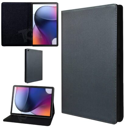 TGK Leather Soft TPU Back Flip Stand Case Cover for Motorola Moto Tab G62 10.6 inch Tablet (Grey)