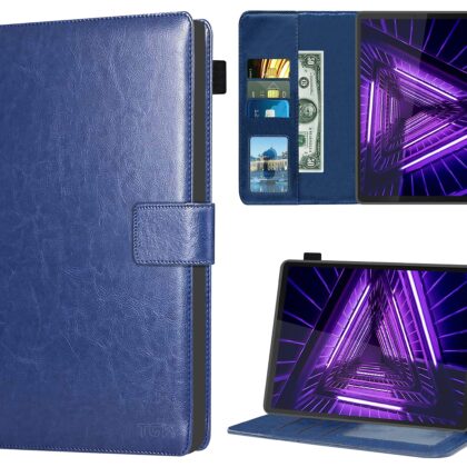 TGK Multi Protective Wallet Leather Flip Stand Case Cover for Lenovo Tab M10 FHD Plus 10.3″ X606V / TB-X606F / TB-X606X, Blue