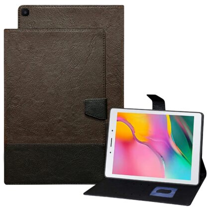 TGK Dual Color Design Leather Flip Case Cover for Samsung Galaxy Tab A 8.0 inch (2019) SM-T290, SM-T295 (Brown, Black)