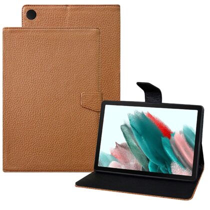 TGK Texture Leather Case with Viewing Stand Flip Cover for Samsung Galaxy Tab A8 10.5 Inch 2022 (SM-X200/SM-X205/SM-X207) (Shiny Orange)