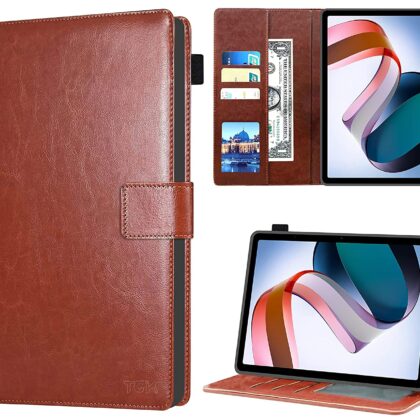 TGK Multi Protective Wallet Leather Flip Stand Case Cover for Redmi Pad 10.61 inch Tablet, Brown