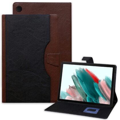 TGK Dual Color Multi-Angle Viewing Smart Stand Flip Leather Case Cover for Samsung Galaxy Tab A8 10.5 Inch 2022 (SM-X200/SM-X205/SM-X207) (Black, Brown)