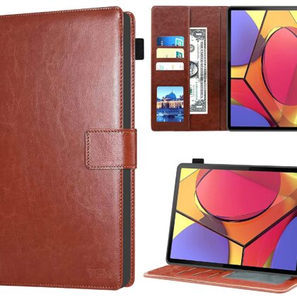 TGK Multi Protective Wallet Leather Flip Stand Case Cover for Lenovo Tab P11 Pro 11.5 inch TB-J706F/J706L, Brown