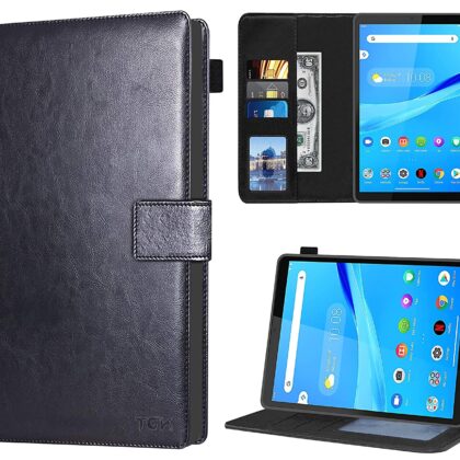 TGK Multi Protective Wallet Leather Flip Stand Case Cover for Lenovo Tab M8 FHD 2nd Gen 8 inch TB-8705F/N/X, Black