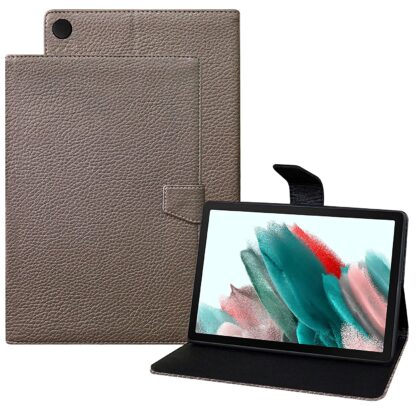 TGK Texture Leather Case with Viewing Stand Flip Cover for Samsung Galaxy Tab A8 10.5 Inch 2022 (SM-X200/SM-X205/SM-X207) (Shiny Grey)