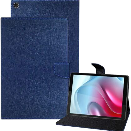 TGK Executive Adjustable Stand Leather Flip Case Cover for Motorola Tab G20 8 inch (Dark Blue)
