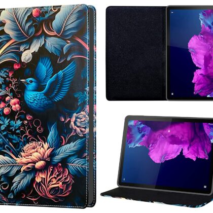 TGK Printed Classic Design Leather Stand Flip Case Cover for Lenovo Tab P11/P11 Plus 11 inch TB-J606F/J606X (Blue Bird Design)