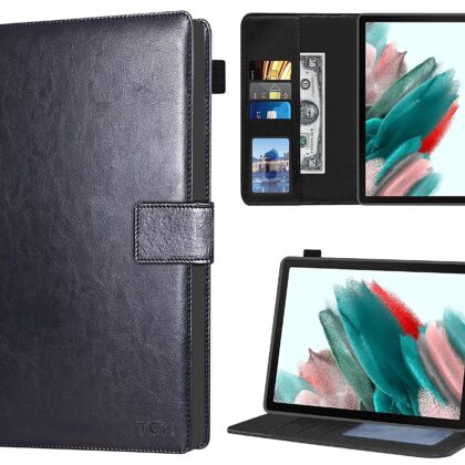 TGK Multi Protective Wallet Leather Flip Stand Case Cover for Samsung Galaxy Tab A8 10.5 inch [SM-X200/ SM-X205/ SM-X207] Black