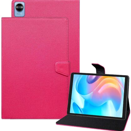 TGK Executive Adjustable Stand Leather Flip Case Cover for Realme Pad Mini 3 / Realme Pad Mini 4 8.68 inch Tablet (Pink)