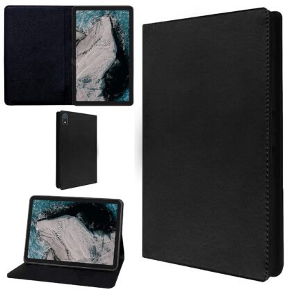 TGK Leather Soft TPU Back Flip Stand Case Cover for Nokia T20 Tab 10.36 Inch 2021 Model TA-1392 TA-1394 TA-1397 / Nokia Tab T20 10.4 inch Tablet with Precise Cutouts (Black)