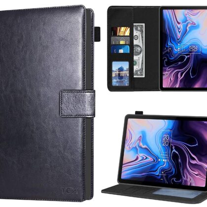 TGK Multi Protective Wallet Leather Flip Stand Case Cover for TCL 10 TAB Max 10.36 inches Tablet, Black