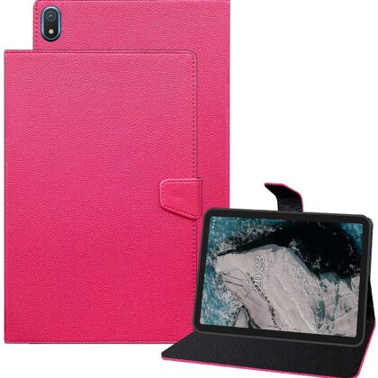 TGK Executive Adjustable Stand Leather Flip Case Cover for Nokia Tab T20 10.4 inch Tablet / Nokia T20 Tab 10.36 Inch 2021 [Model TA-1392 TA-1394 TA-1397] Pink