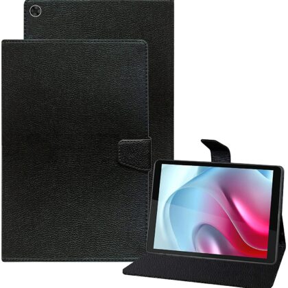TGK Executive Adjustable Stand Leather Flip Case Cover for Motorola Tab G20 8 inch (Black)