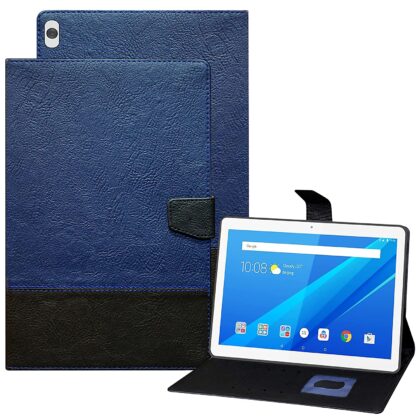 TGK Dual Color Design Leather Flip Case Cover for Lenovo Tab M10 HD TB-X505F TB-X505L TB-X505X (Blue, Black)
