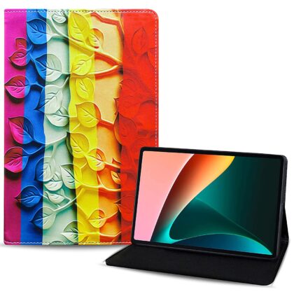 TGK Printed Classic Design Leather Folio Flip Case with Viewing Stand Protective Cover for Xiaomi Mi Pad 5 11″ inch Tablet (Leaf Pattern)