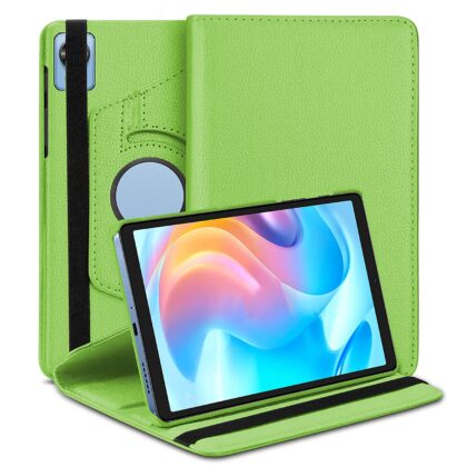 TGK 360 Degree Rotating Leather Stand Case Cover for Realme Pad Mini 8.68 inch Tablet (Green)
