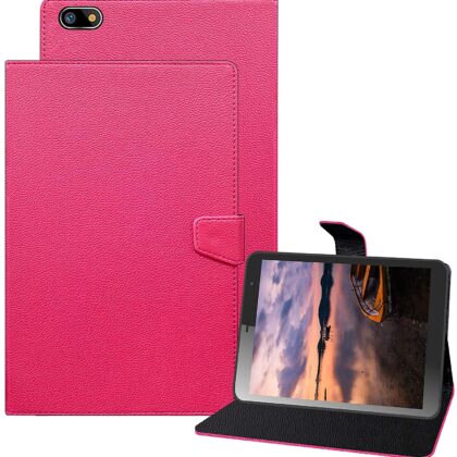 TGK Executive Adjustable Stand Leather Flip Case Cover for Acer One 8 T4-82L Tablet (Pink)