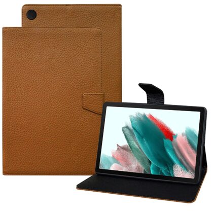 TGK Texture Leather Case with Viewing Stand Flip Cover for Samsung Galaxy Tab A8 10.5 Inch 2022 (SM-X200/SM-X205/SM-X207) (Amber Orange)