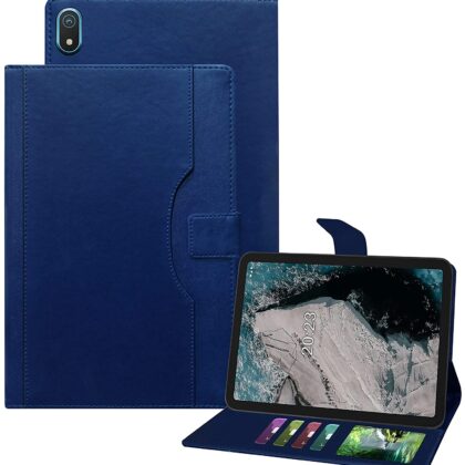 TGK Multi-Angle with Viewing Stand Leather Flip Case Cover for Nokia T20 Tab 10.36 Inch 2021 Model TA-1392 TA-1394 TA-1397 / Nokia Tab T20 10.4 inch Tablet (Dark Blue)