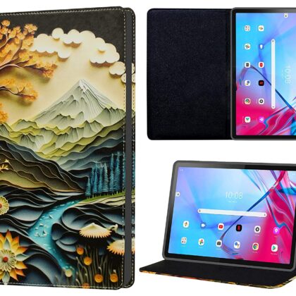 TGK Printed Classic Design Leather Stand Flip Case Cover for Lenovo Tab P11 5G FHD 11 inch (27.94 cm) Tablet (Scenery Drawing)