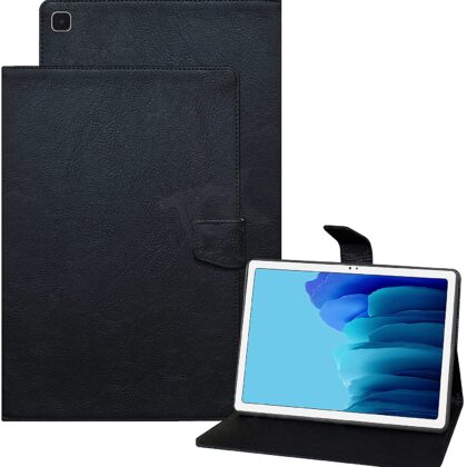TGK Plain Design Leather Flip Stand Case Cover for Samsung Galaxy Tab A7 Cover 10.4 inch [SM-T500/T505/T507] 2020 (Black)