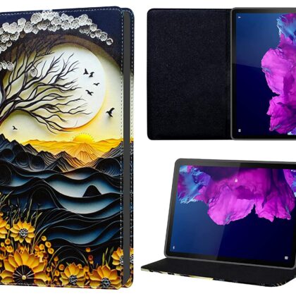 TGK Printed Classic Design Leather Stand Flip Case Cover for Lenovo Tab P11/P11 Plus 11 inch TB-J606F/J606X (Sunset Art)