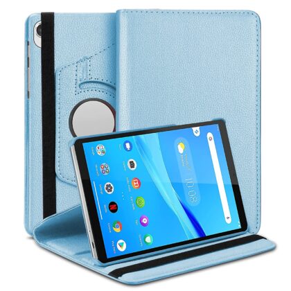 TGK 360 Degree Rotating Leather Stand Case Cover for Lenovo Tab M8 HD / M8 2nd Gen FHD / Tab M8 HD 3rd Gen 8 inch TB-8505 X/F/N/FS TB-8506X TB-8705F/N, Sky Blue