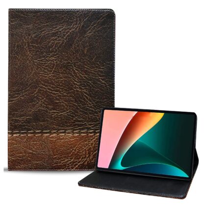 TGK Printed Classic Design Leather Folio Flip Case with Viewing Stand Protective Cover for Xiaomi Mi Pad 5 11″ inch Tablet (Wood Texture Pattern)